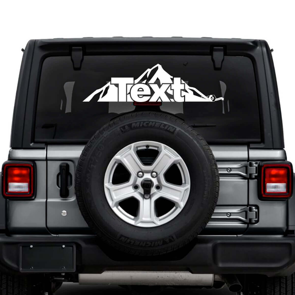 Jeep Wrangler Unlimited achterruit bergen stickers stickers vinyl graphics

