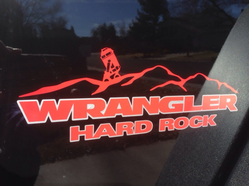 Jeep HARD ROCK Mountain Wrangler Unlimited CJ TJ YJ JK XJ alle kleuren sticker sticker