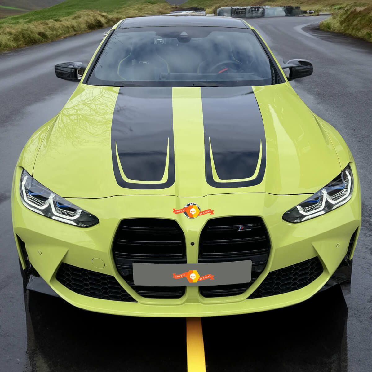 Capot CSL-stijl vinyl decal sticker strepen voor 2021+ BMW M4 M3 G80 G82 G83