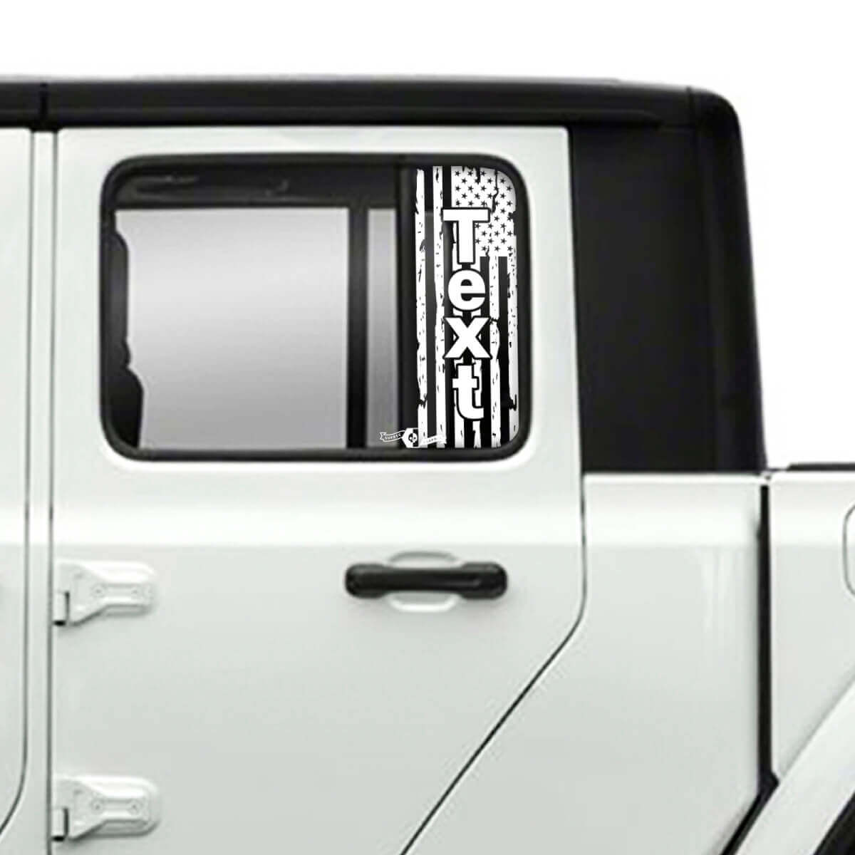 Paar Jeep Gladiator deuren venster USA vlag vernietigd stickers stickers vinyl graphics
