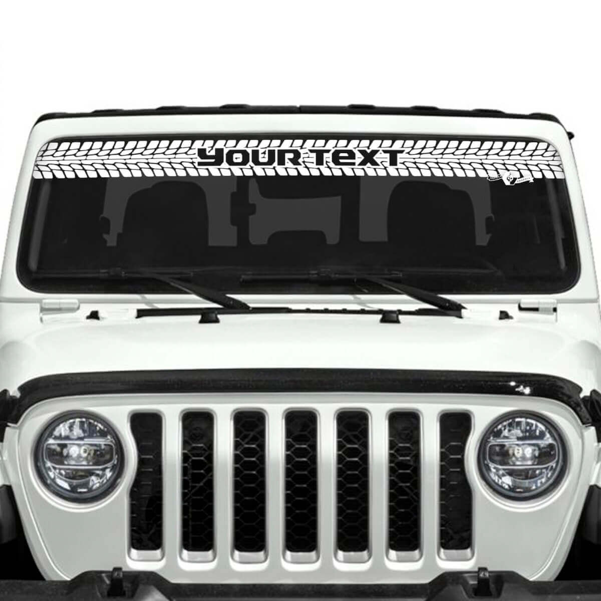 Aangepaste tekst bandenprofiel voorruit vinylstickers decals voor Jeep Gladiator