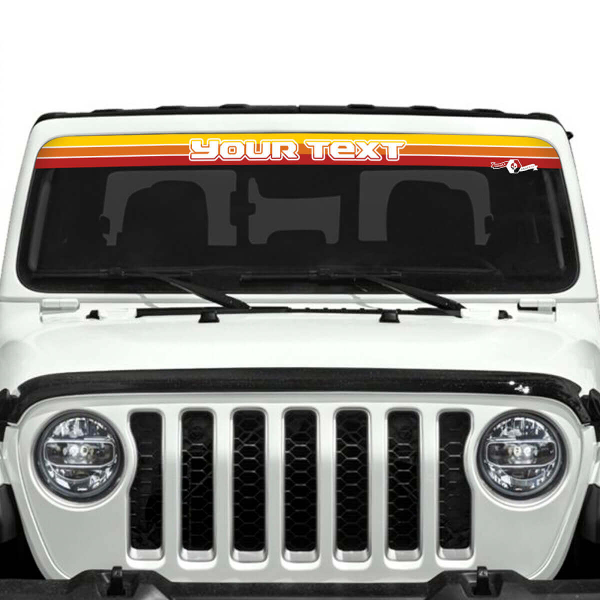 Aangepaste SunSet Retro Vintage Klassieke Kleuren Voorruit Vinyl Stickers Decals Verloop voor Jeep Gladiator