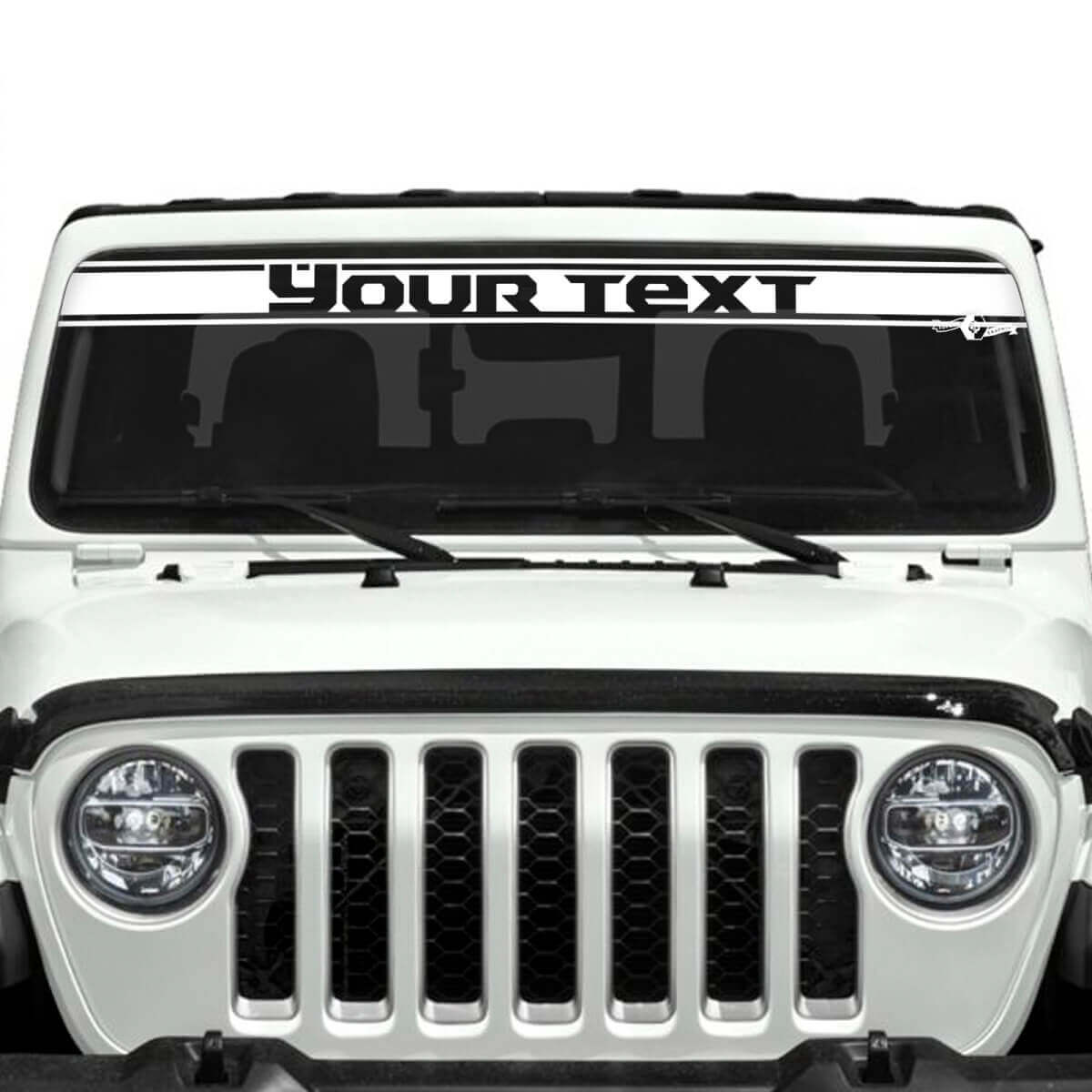 Aangepaste Tekst Trimlijn Voorruit Vinyl Stickers Decals voor Jeep Gladiator