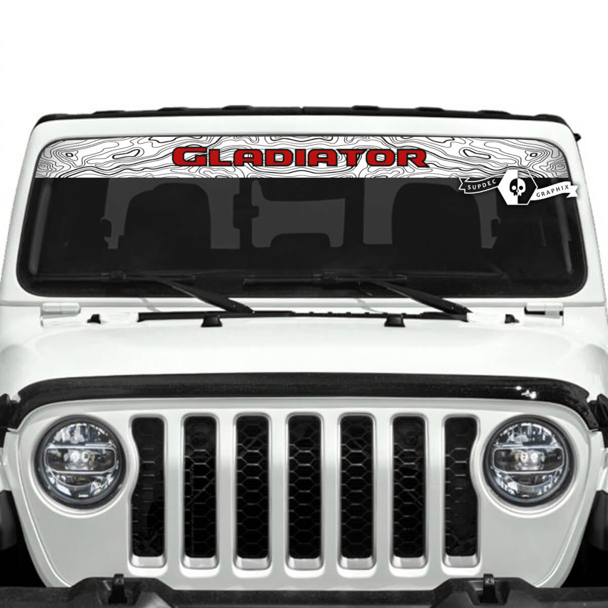 Jeep Gladiator voorruit logo stickers vinyl graphics
