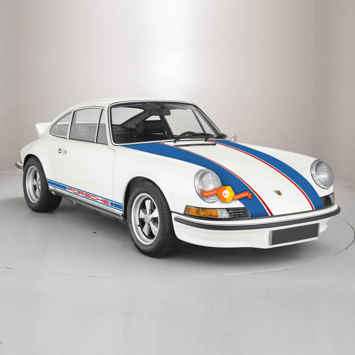 Vinyl Decal Set met Klassieke Motorkap- en Zijstrepen voor Porsche 911