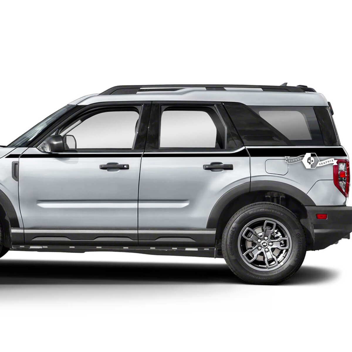 2x Ford Bronco deuren omhoog zijspatbordlijnstickers
