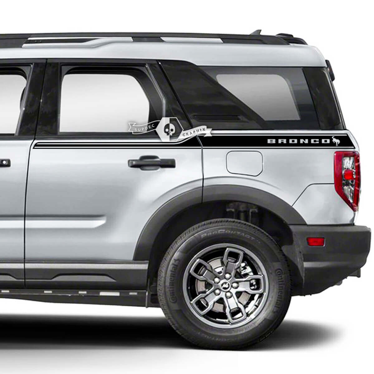 2x Ford Bronco deur-up side spatbord logo stickers
