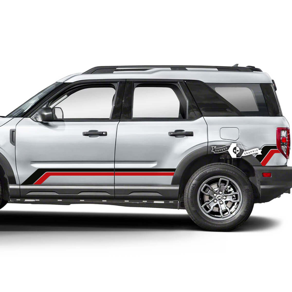 2x Ford Bronco deuren omhoog zijspatbord dubbele lijn stickers stickers 2 kleuren
