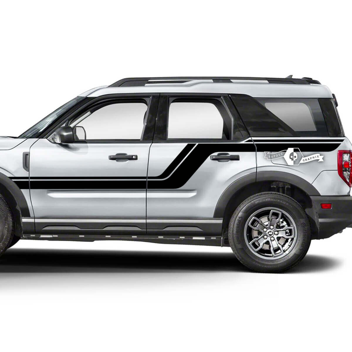 2x Ford Bronco motorkapdeuren omhoog zijkap spatbordlijnstickers
