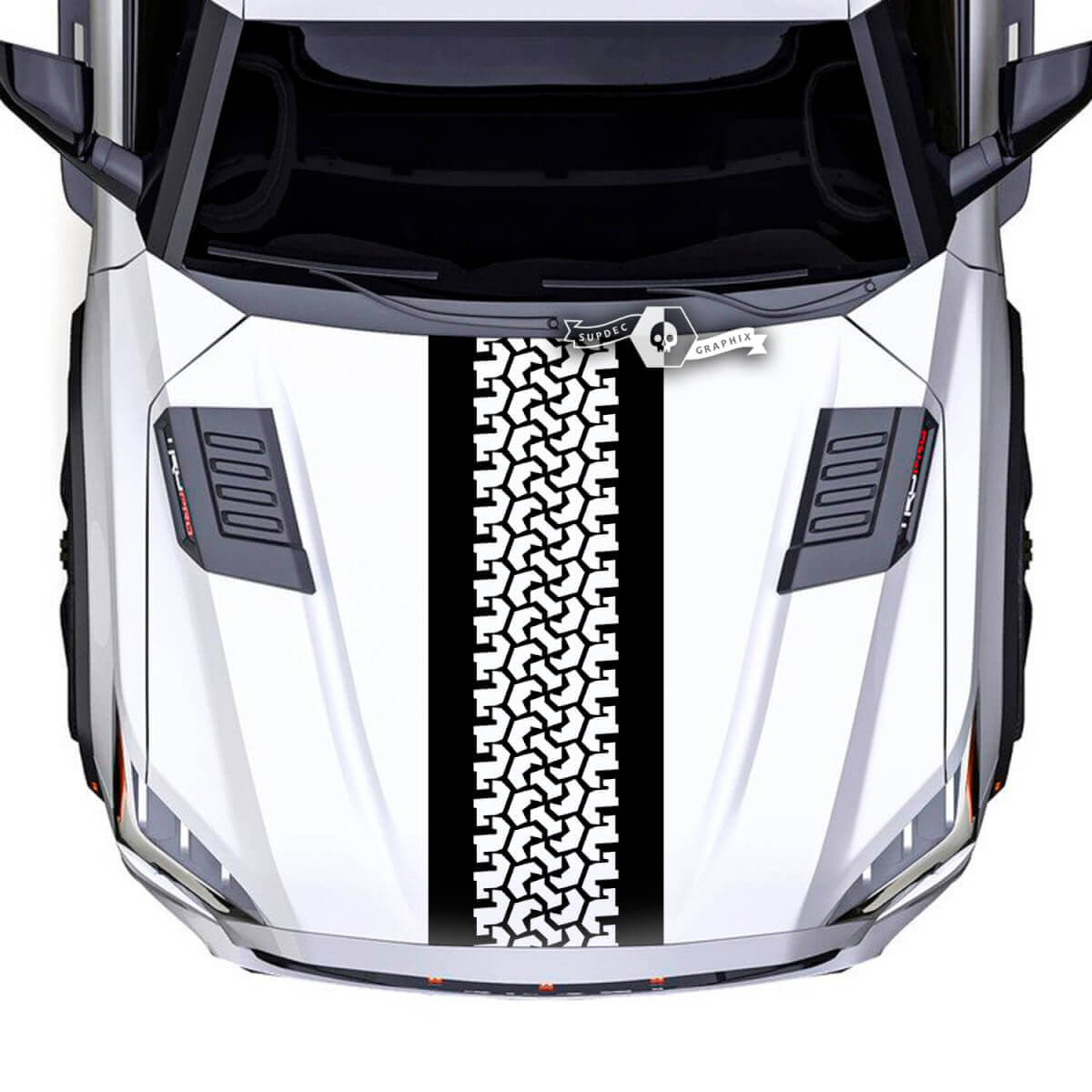 Toyota Sequoia Hood Tire Track Off Road Mud Vinyl Stickers Sticker geschikt voor Toyota Sequoia
