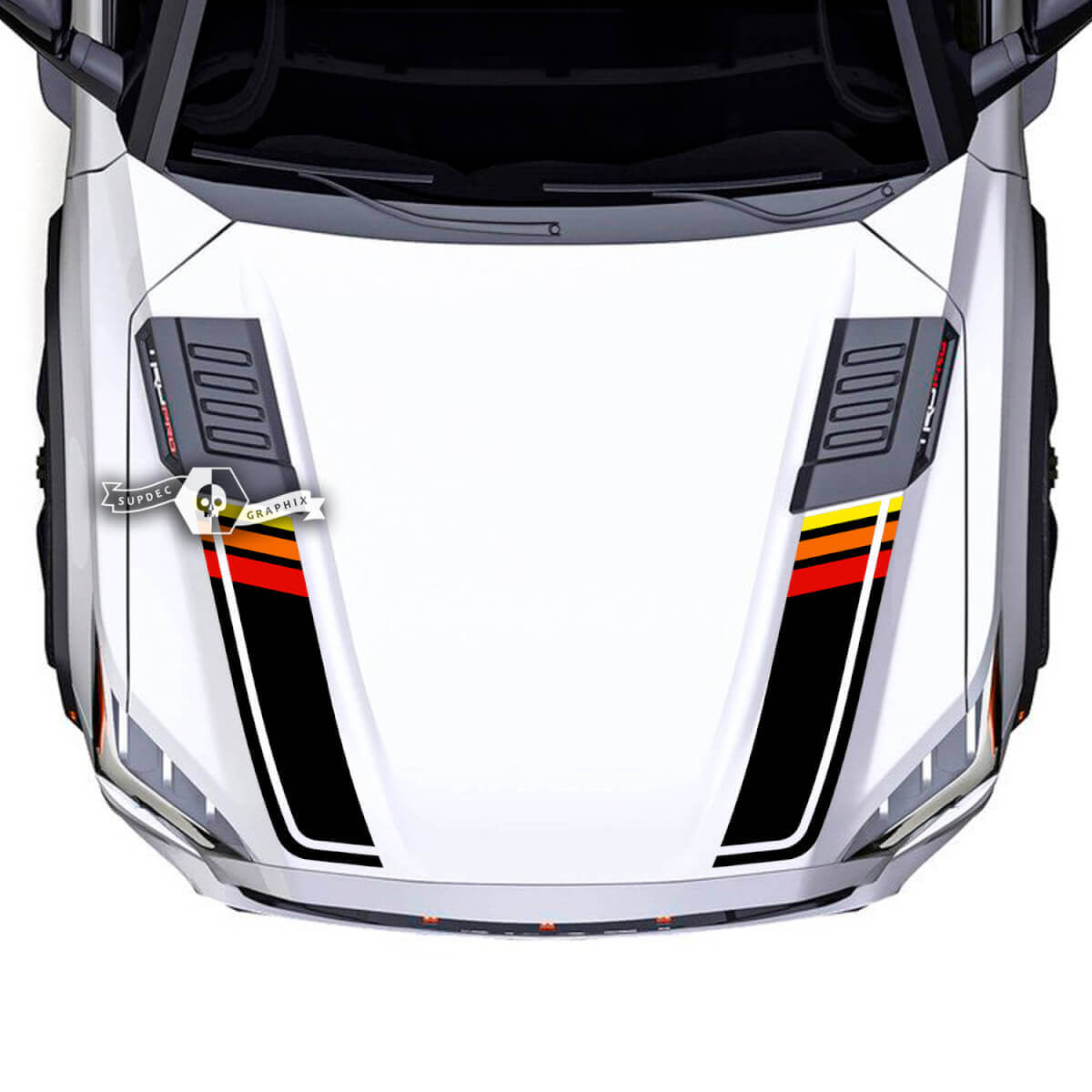 Toyota Sequoia Hood Retro Vintage Klassieke Kleuren Trim Vinyl Stickers Decal past op Toyota Sequoia Spilled
