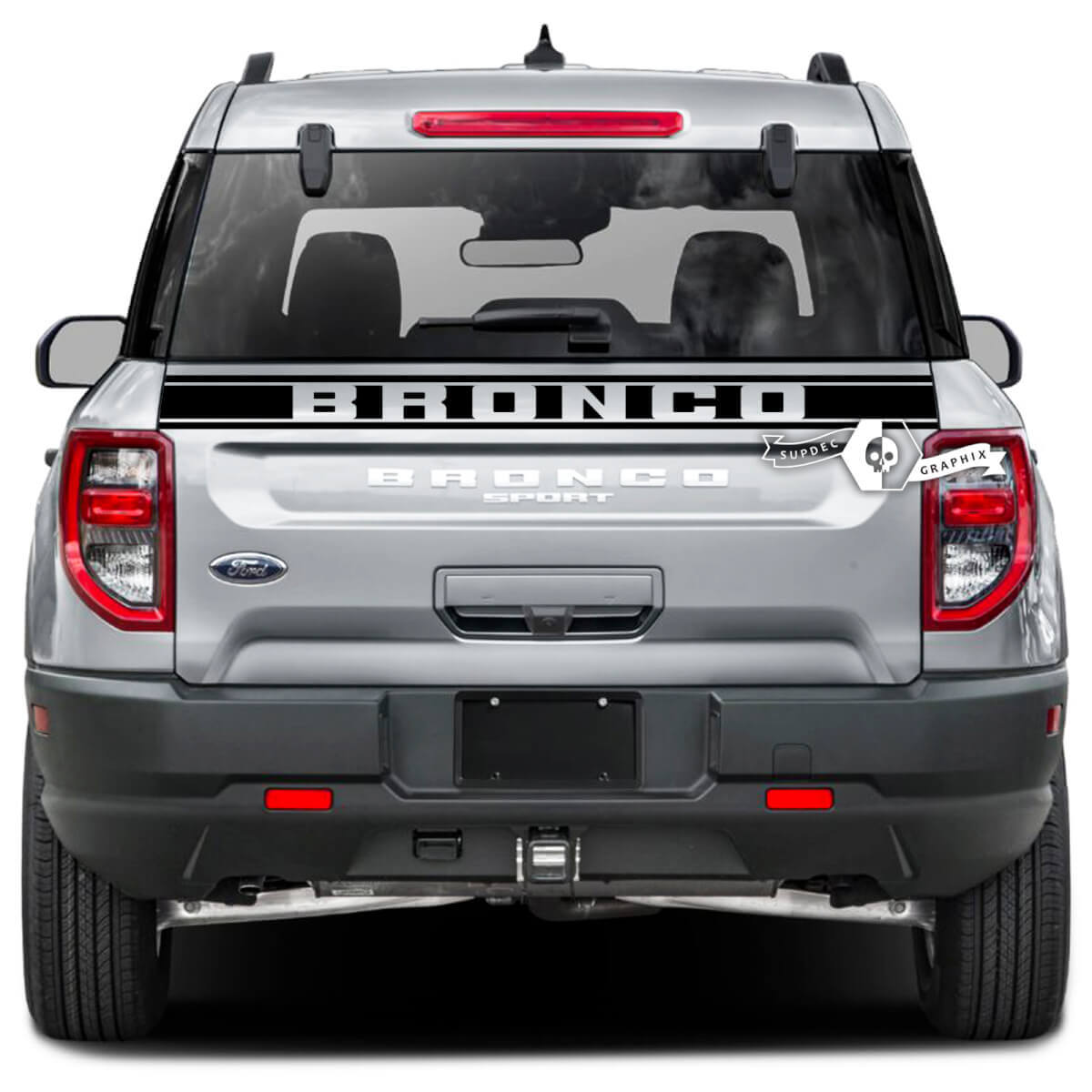 Ford Bronco achterklep bedbekleding streeplogo wrap stickers stickers

