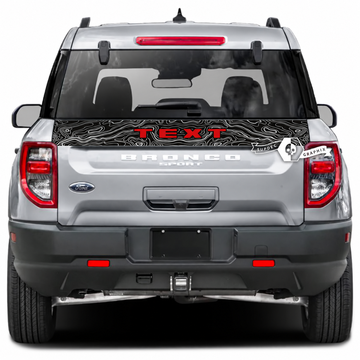 Aangepaste Tekst Achterklep Laadvloerstrip Logo Topografische Kaart Wrap Decals Stickers 2 Kleuren voor Musclecar horse