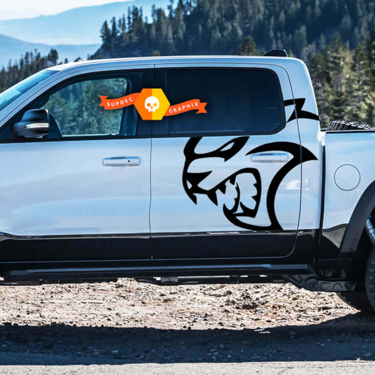 Hellcat-logo zij vinyl decal kit voor Dodge Ram 1500 TRX