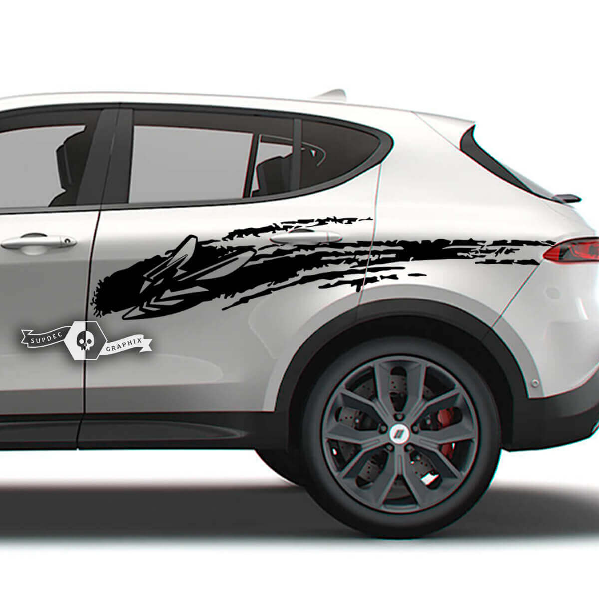 Paar Dodge Hornet deuren zijstrepen Splash Wrap modder Logo Vinyl stickers stickers
