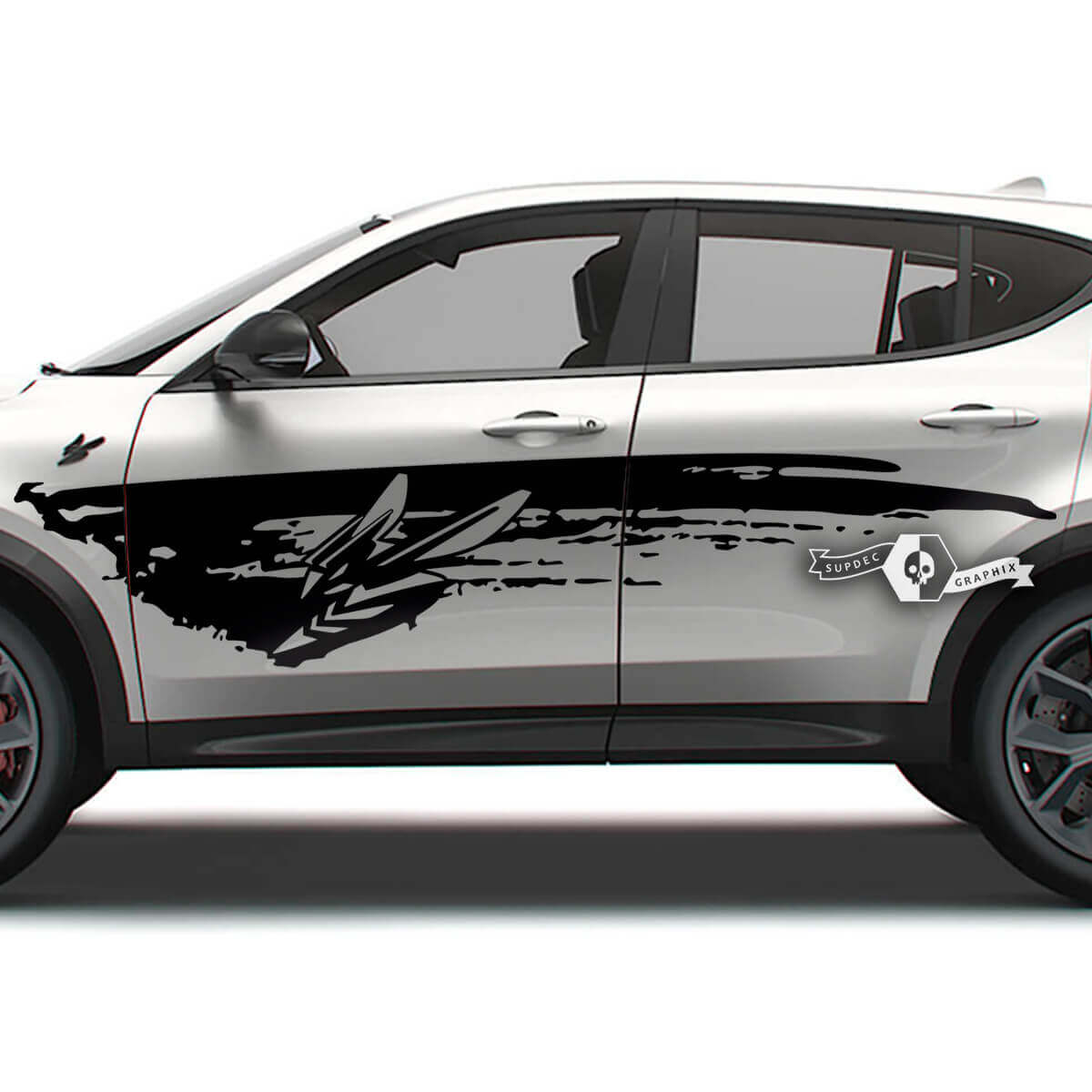 Paar Dodge Hornet deuren zijstrepen Wrap Mud Logo Dazzle Paint vernietigde Vinyl Decals Stickers
