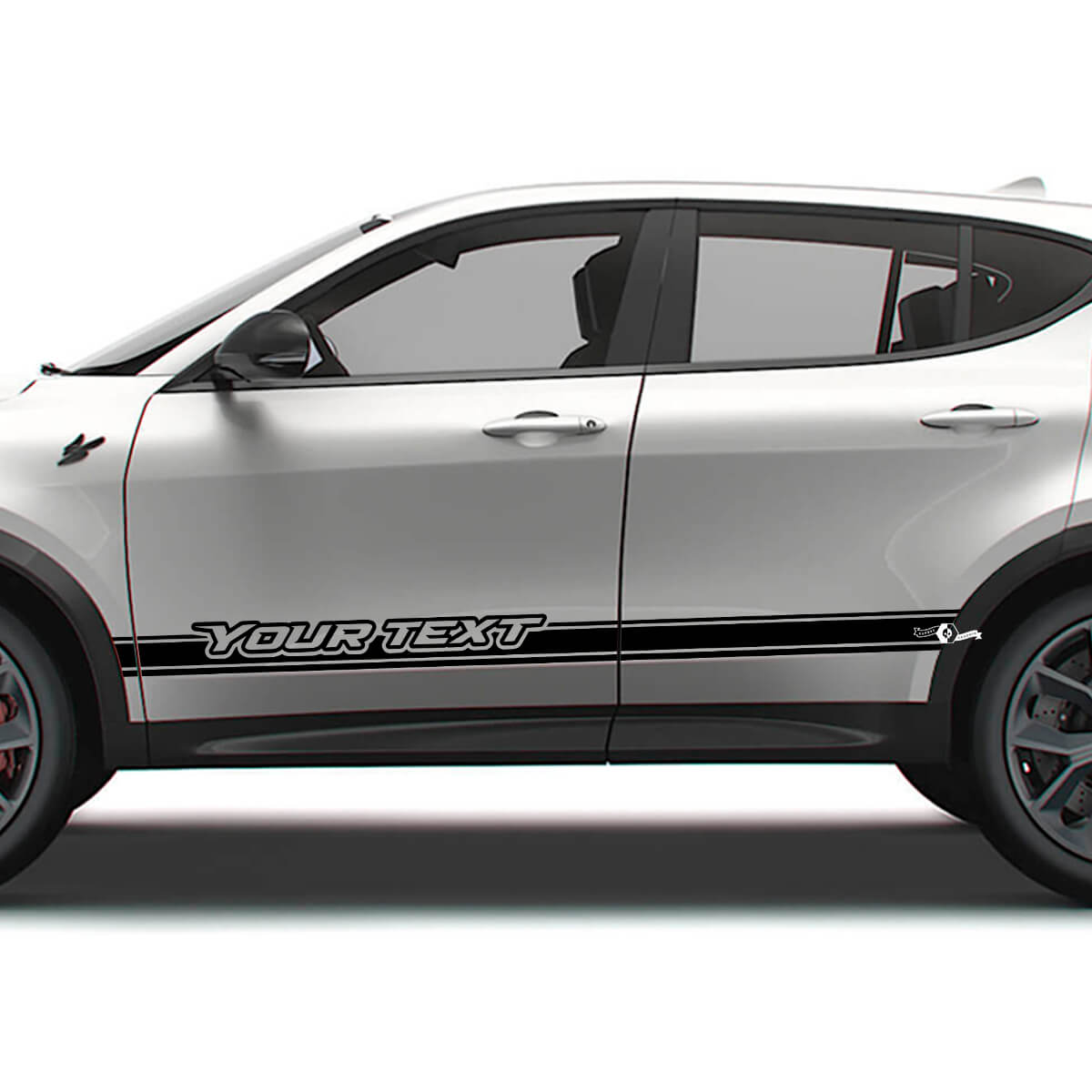 Aangepaste Tekst Deurzijstreep Vinyl Stickers voor Dodge Hornet