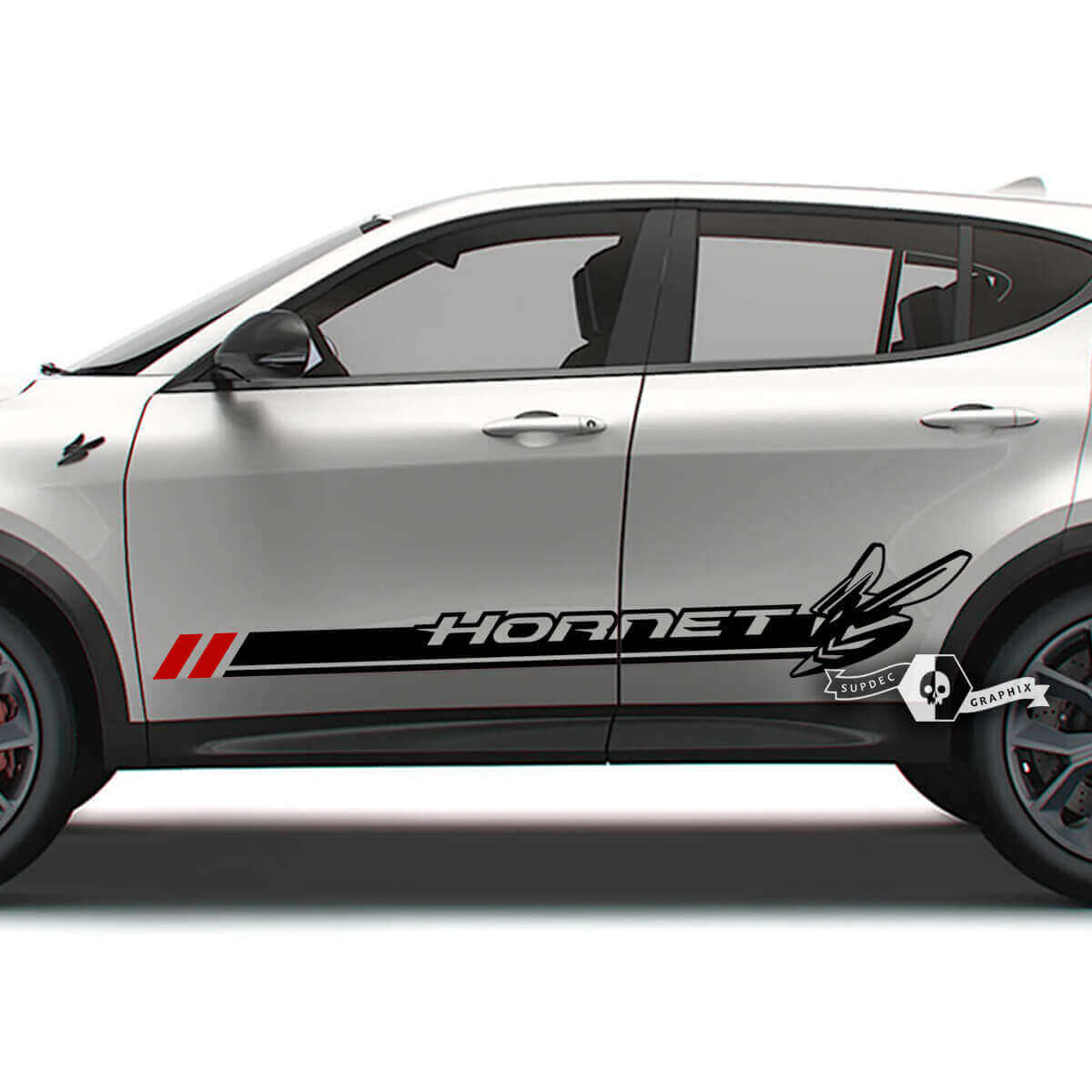 Hornet-stijl deurzijuitsparing logo vinyl decal kit voor Dodge Hornet