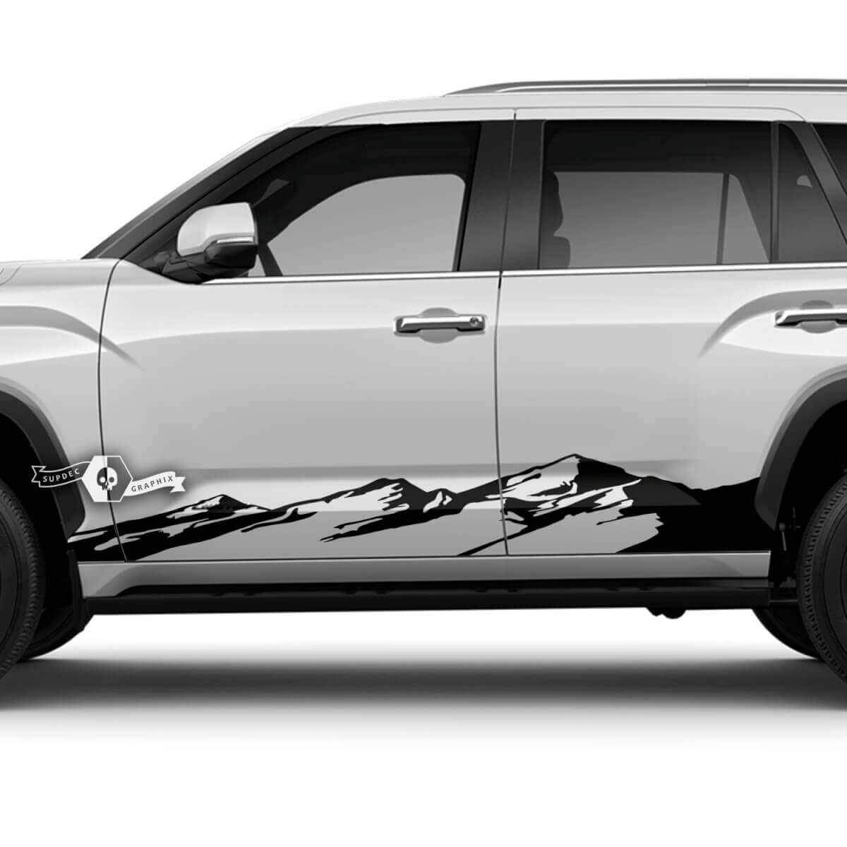 Paar Toyota Sequoia deuren Rocker Panel Stripe Off Road Mountains Vinyl Stickers Decal fit Toyota Sequoia
