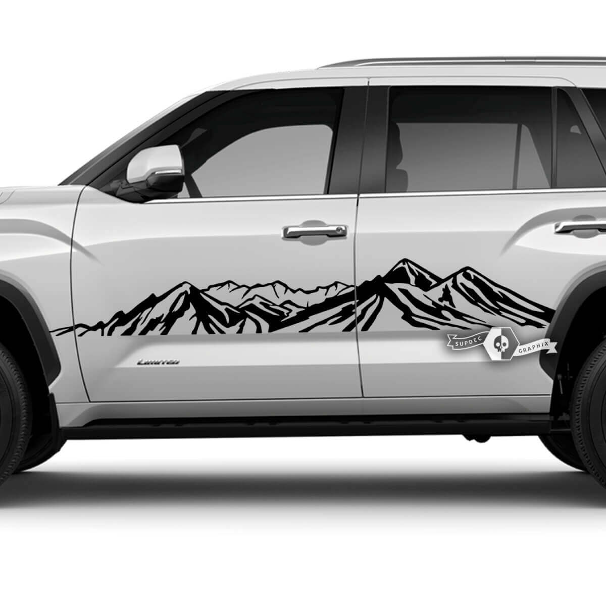 Paar Toyota Sequoia deuren achterspatbord graphics bergen vinyl stickers sticker geschikt voor Toyota Sequoia
