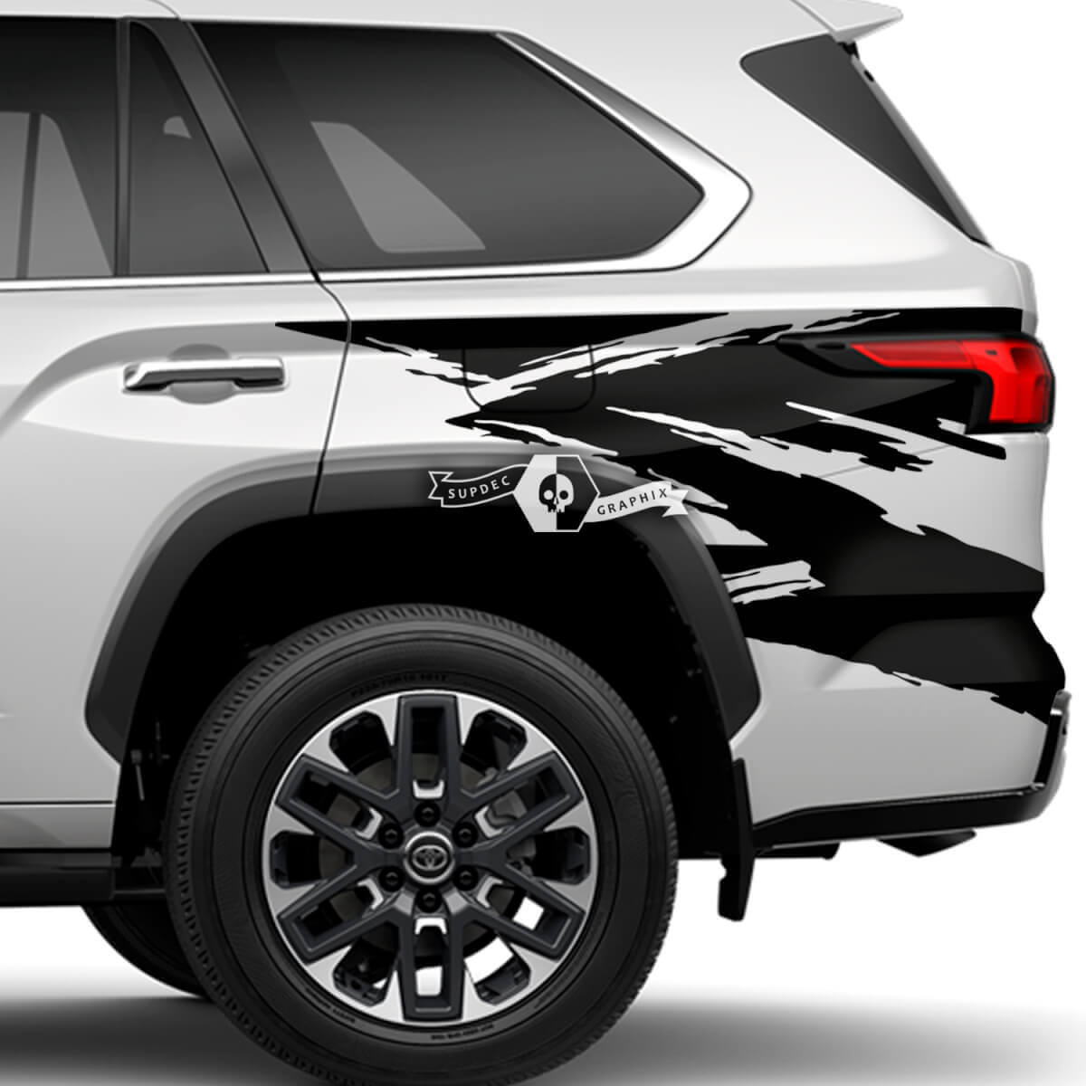 Paar Toyota Sequoia achterspatbord Stripe Wrap Splash Dazzle Paint Vinyl Stickers Decal fit Toyota Sequoia
