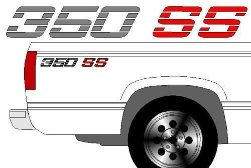 350 SS Bedside Vinyl Stickerset voor Chevy Truck 1990-1993