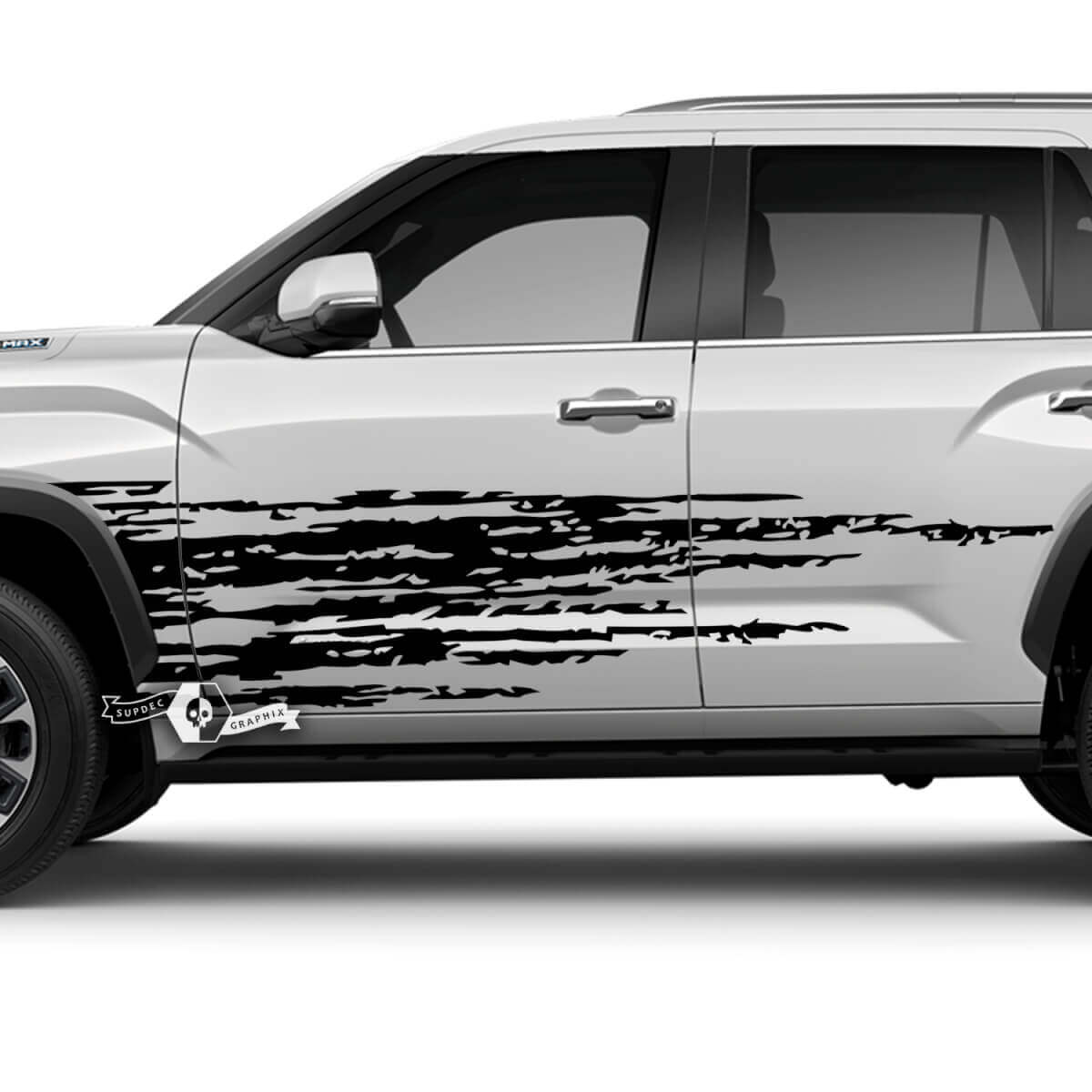 Paar Toyota Sequoia voor achterspatbord Wrap Splash Dazzle Paint vernietigde vinylstickers sticker geschikt voor Toyota Sequoia
