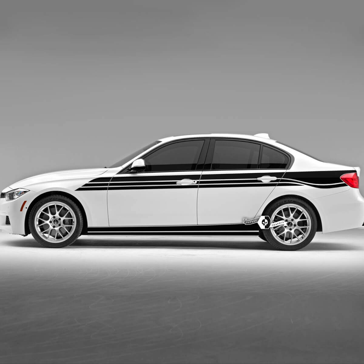 Paar BMW deuren lijnen omhoog zijstrepen Rally Motorsport Trim Vinyl Decal Sticker F30 G20
