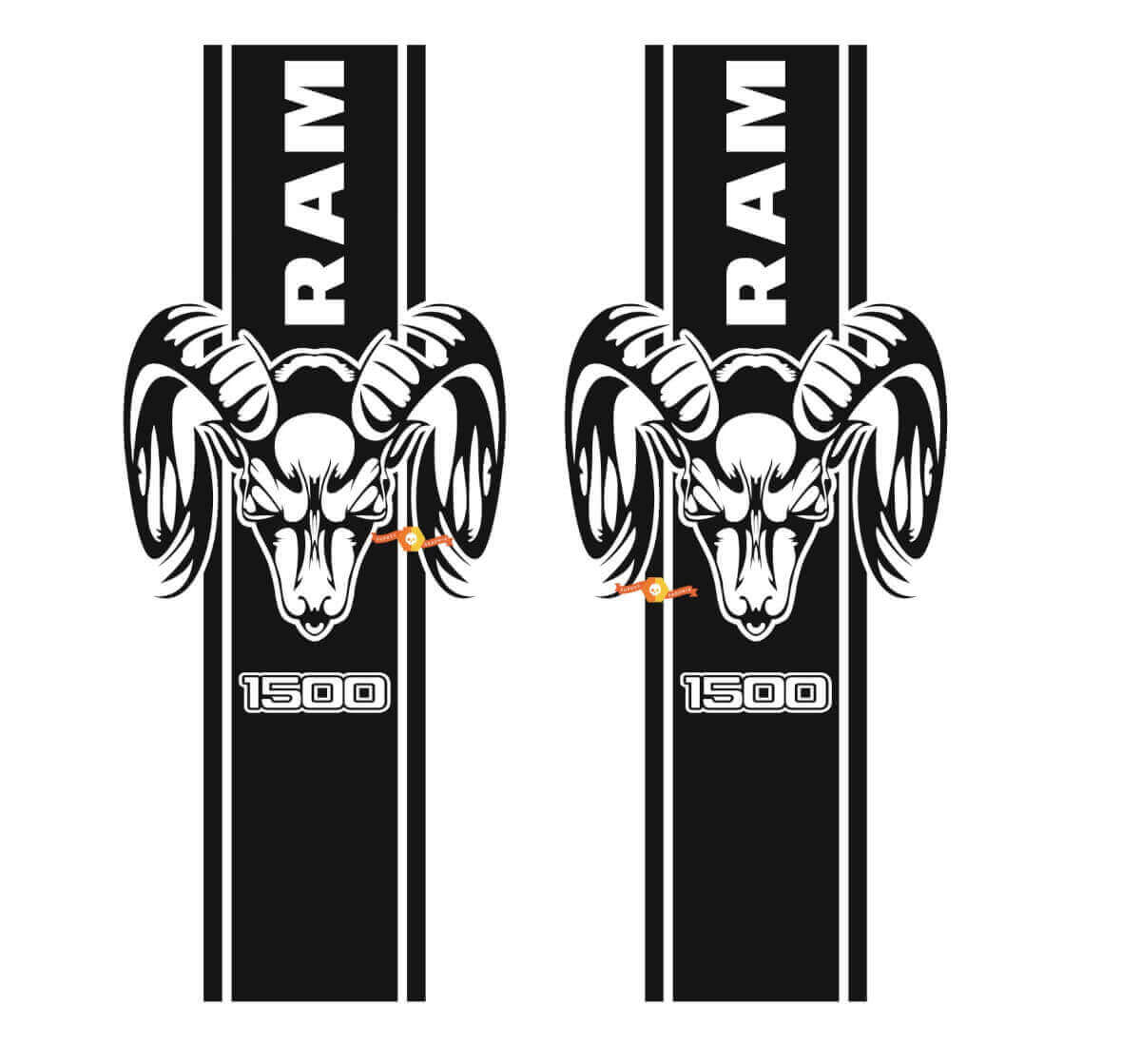 Hemi-stijl zijstrepen vinyl decalset voor Dodge Ram 1500