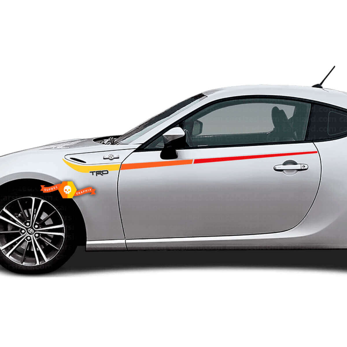 TRD Vintage Stijl Zijkant Strepen Vinyl Decal Kit Voor Toyota GT86