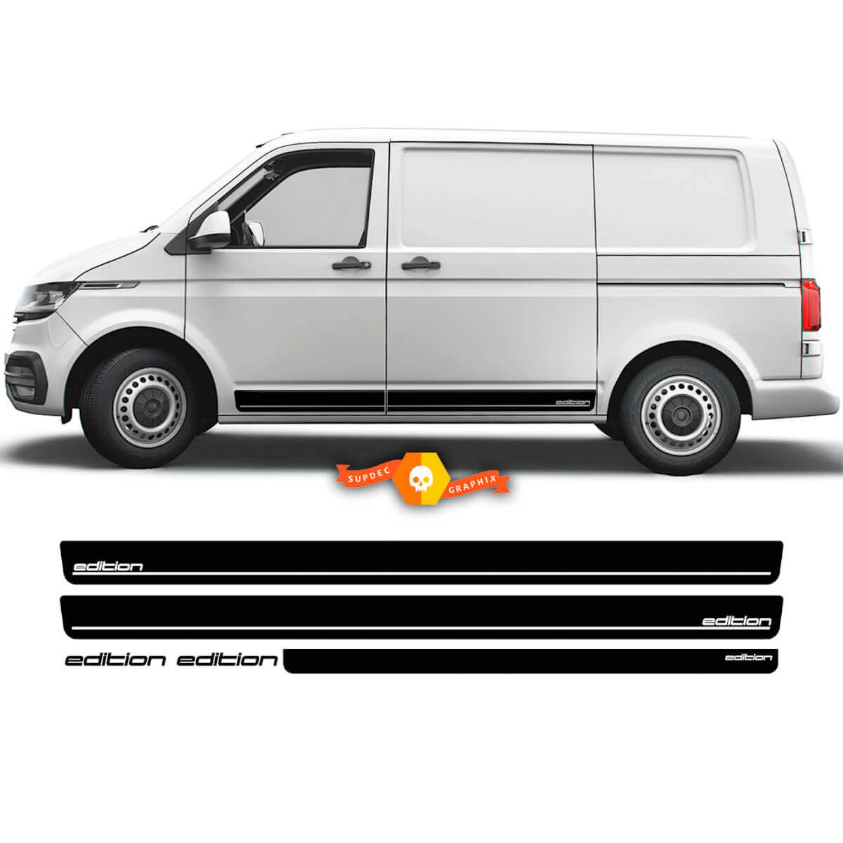 Edition Zijstripe Vinyl Decal Kit voor Volkswagen Transporter T5 T6 T7