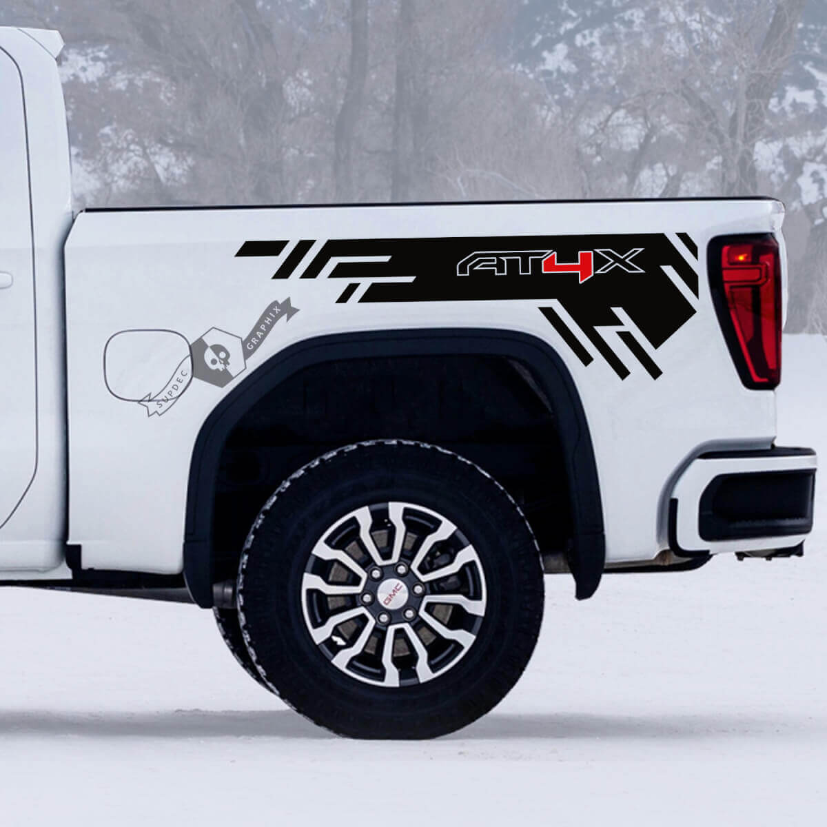 Paar GMC GM Sierra 1500 AT4X Graphics off-road 4x4 stickers Stickers 2 kleuren

