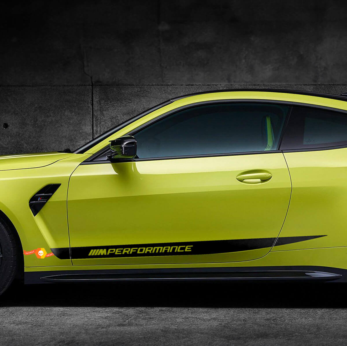 BMW M4 M3 G82 G83 M Performance zijdeuren Stripe M vinyl sticker
