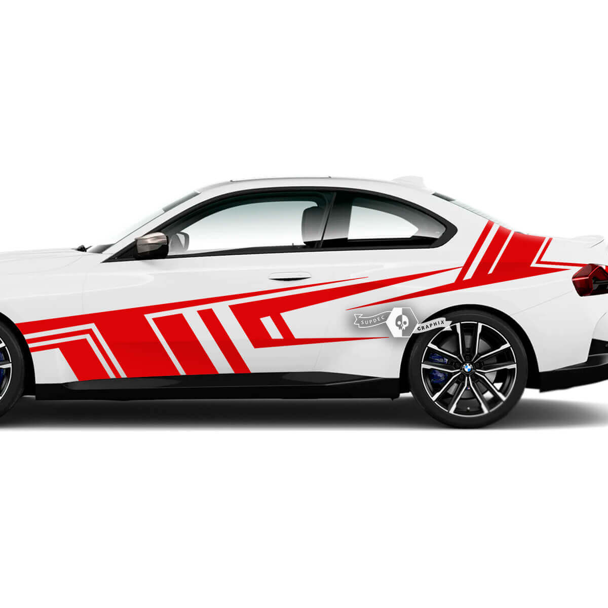 Paar BMW M2 M240 G42 F22 F87 M Performance Wrap Splash Side Fender deuren lijnen geometrie Vinyl Decal Sticker
