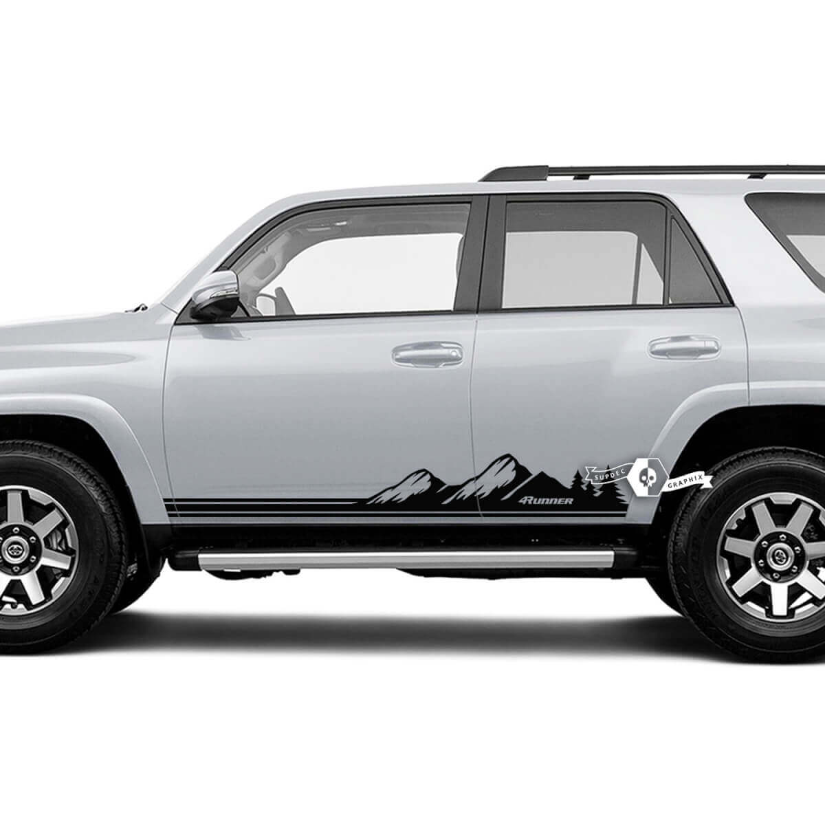 Paar 4Runner Zijdeur Vinyl Bergen Bos Rocker Panel Lijnen Streep Vinyl Decals Stickers past Toyota 4Runner TRD
