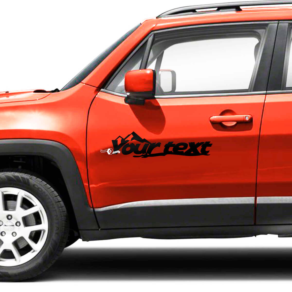 Mountains Aangepaste Tekst Spatbord Motorkap Zijdeuren Vinyl Stickers Decal voor Jeep Renegade