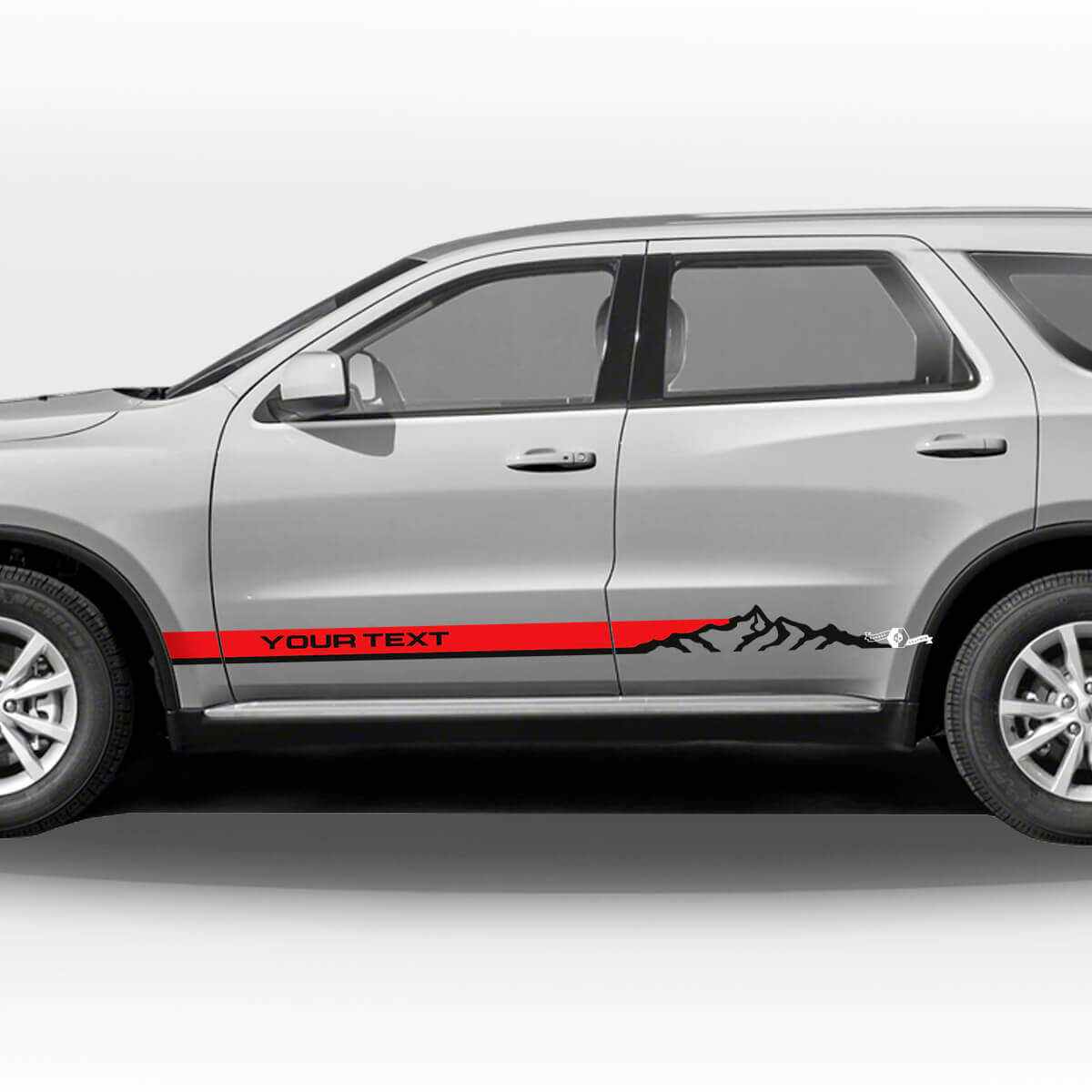 Mountains Outline Style Zijstrips Vinyl Decal Kit voor Dodge Durango