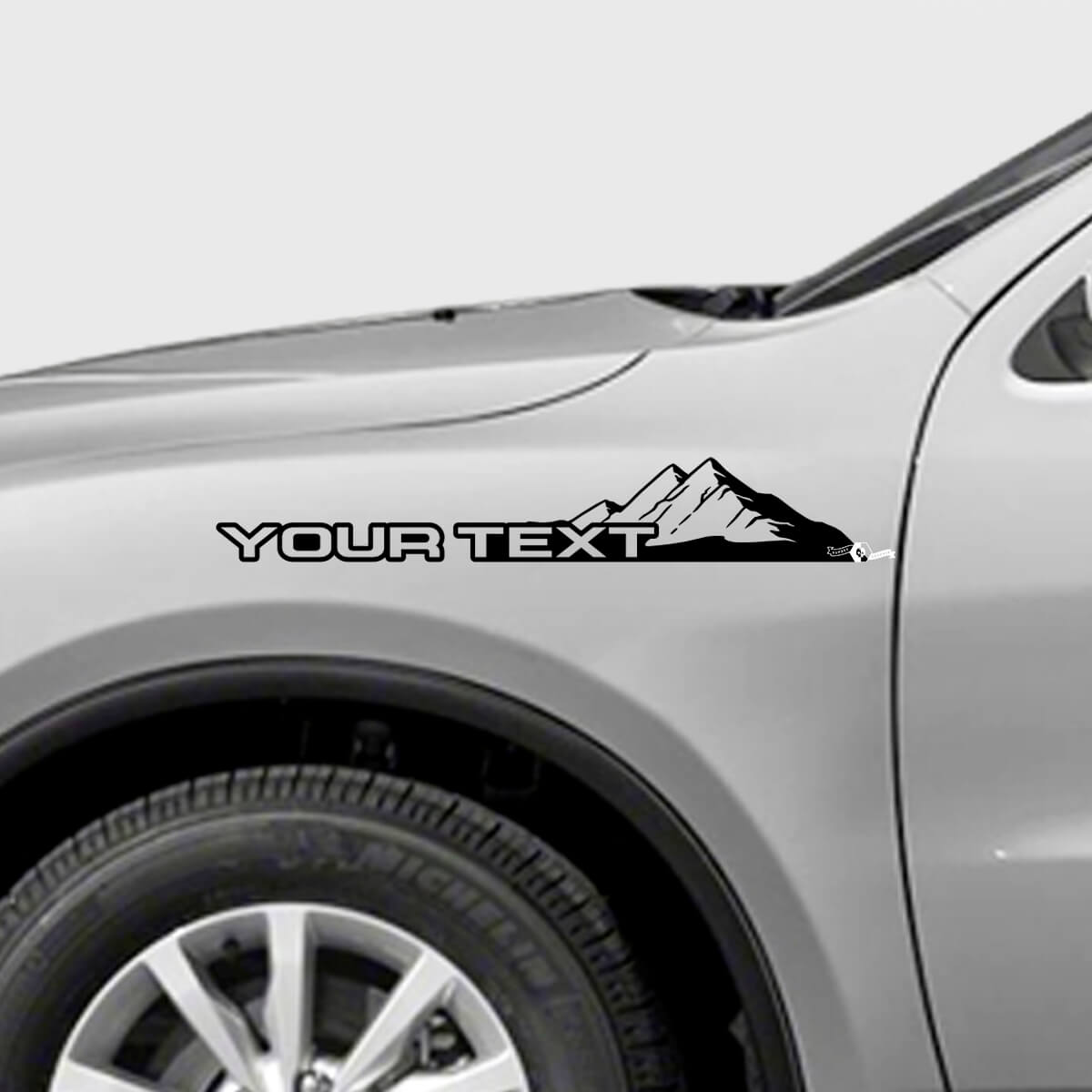 Custom Tekst Mountains Style Spatbord Vinyl Decal Kit voor Dodge Durango