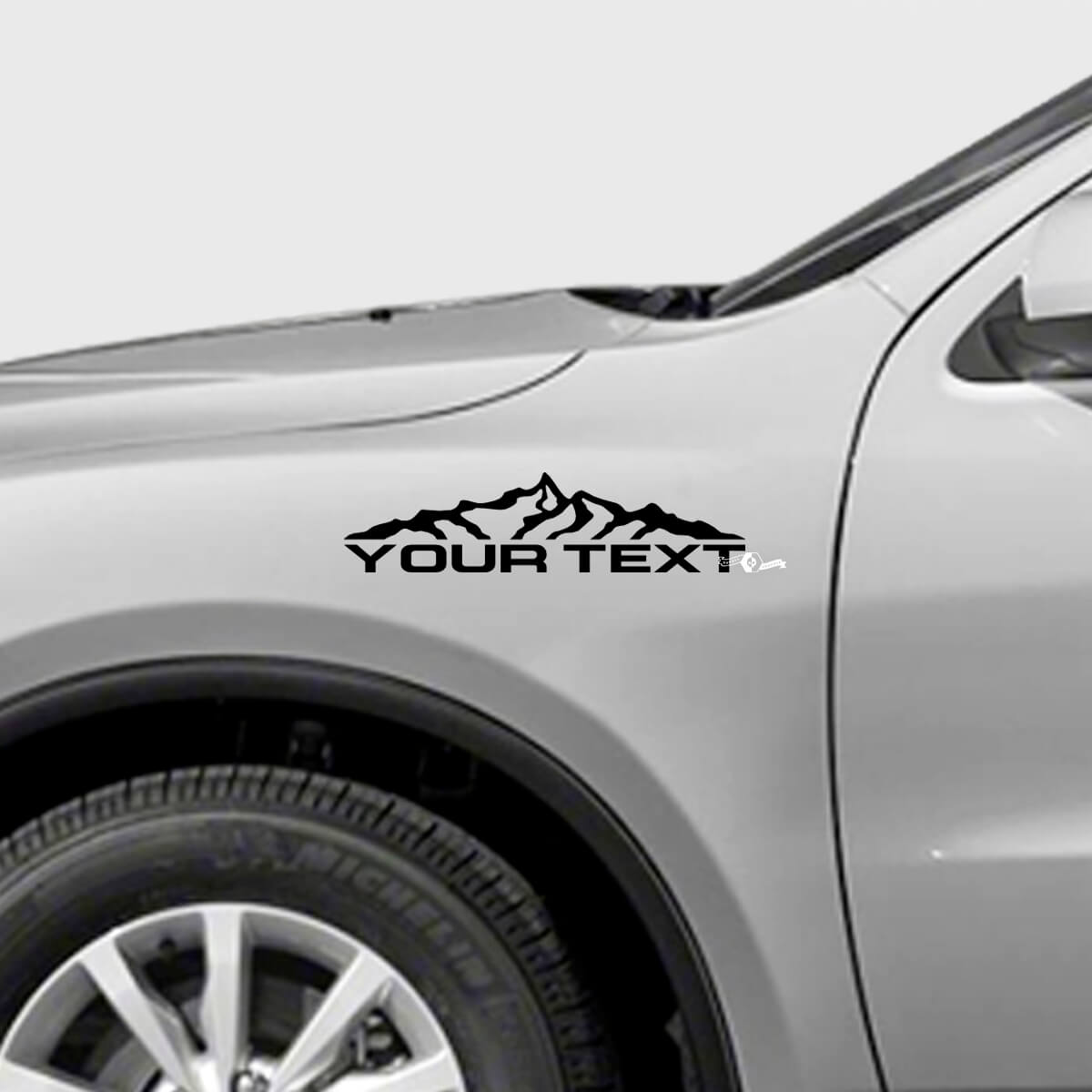 Aangepaste Tekst Bergketen Spatbord Vinyl Decal Kit voor Dodge Durango
