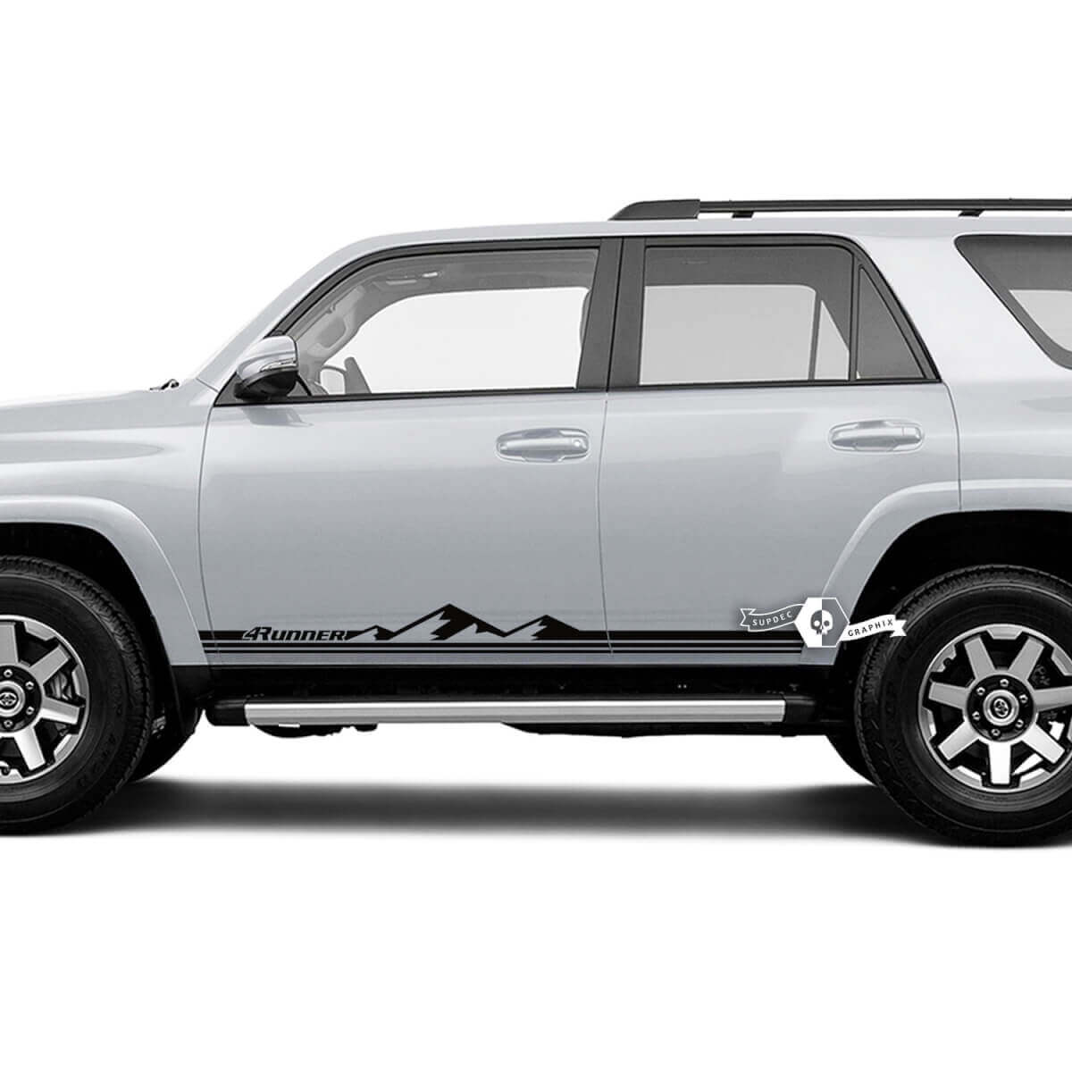 Mountains Style Dunne Lijnen Rocker Panel Vinyl Decals Stickers voor Toyota 4Runner TRD