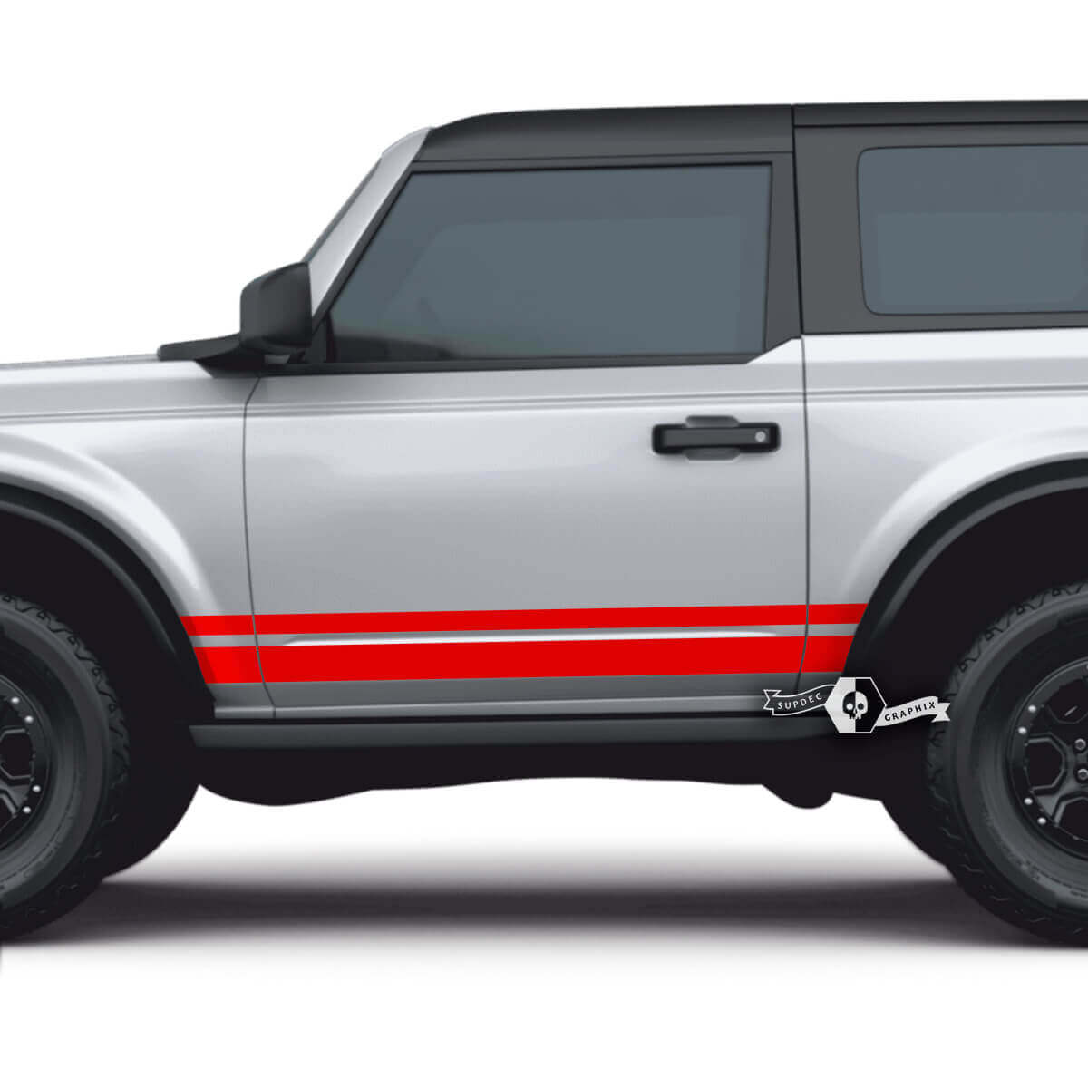 Paar 2 deuren Ford Bronco zijstickers voor Ford Bronco

