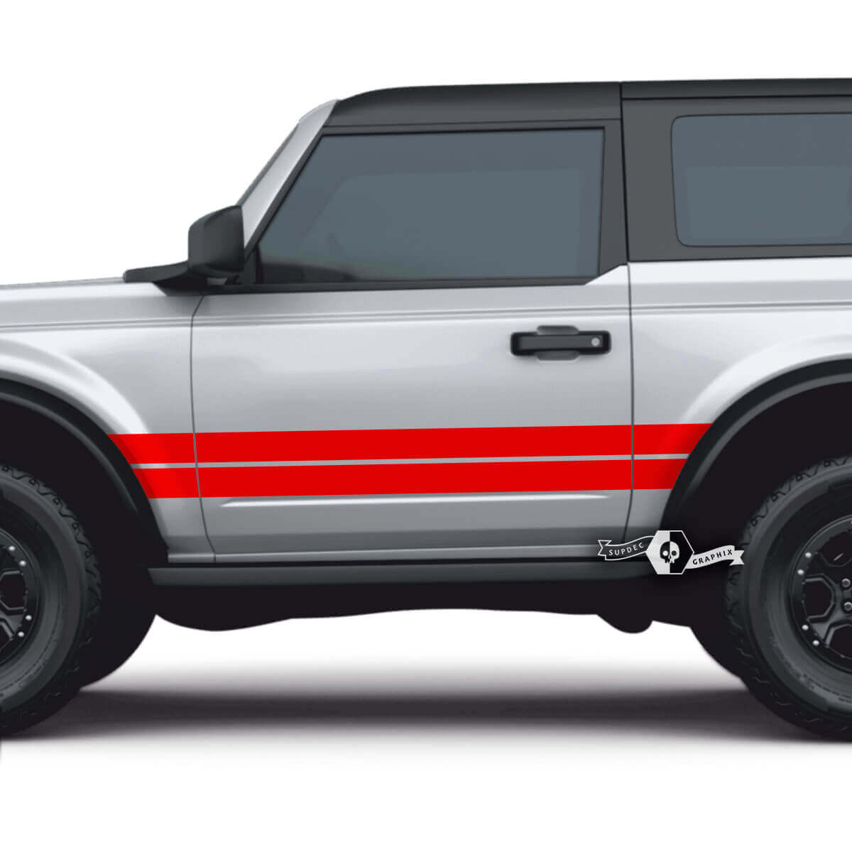 Paar 2 deuren Ford Bronco zijstrepen stickers stickers voor Ford Bronco
