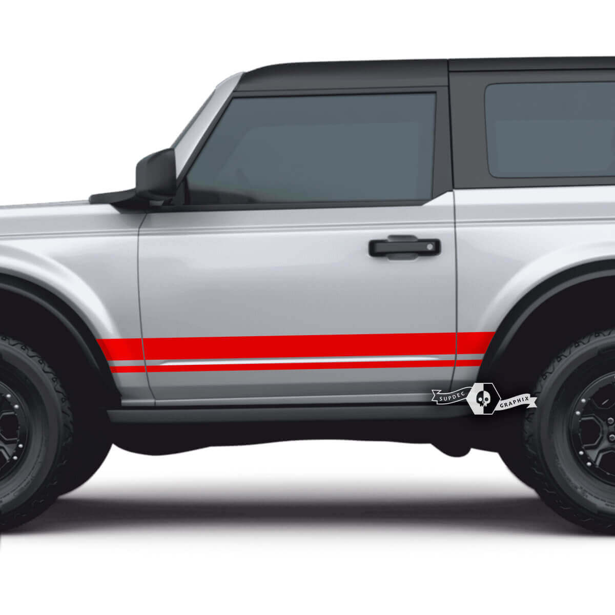 Zijkant Deur Strepen Stickers 4 voor Ford Bronco