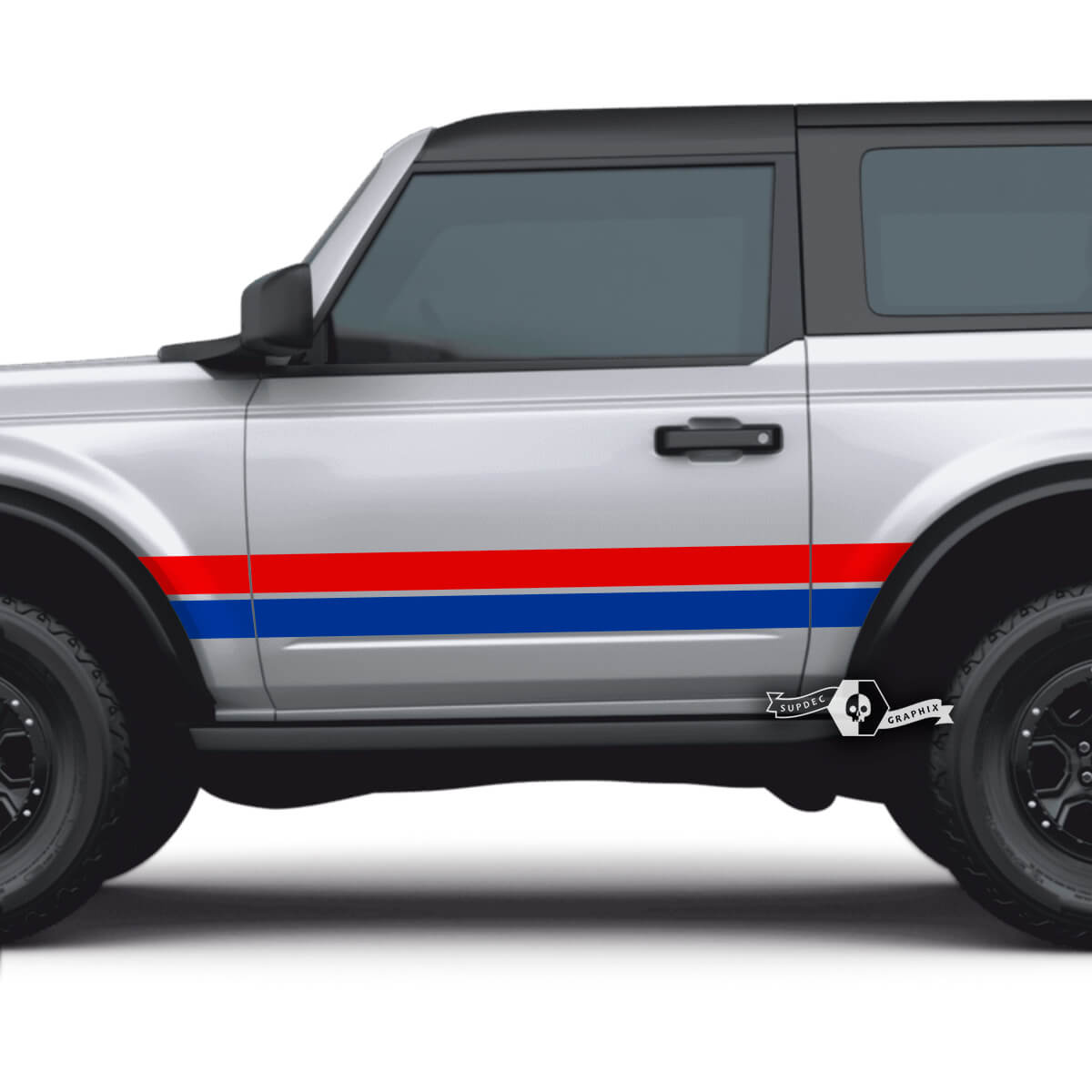 Paar 2 deuren Ford Bronco zijstrepen stickers stickers voor Ford Bronco 2 kleuren
