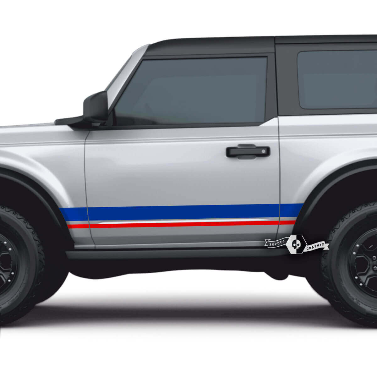 Zijklepstrepen Stickers 2 voor Ford Bronco