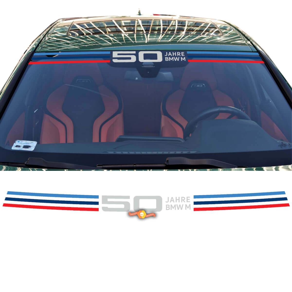 BMW M 50 Jaar Stijl Windshield Strepen Vinyl Decal voor BMW G Serie