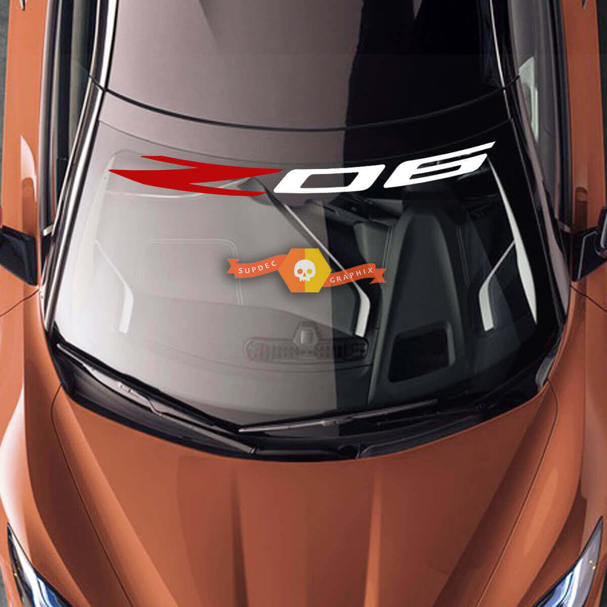 Z06 voorruit vinylsticker voor Chevrolet Corvette C8