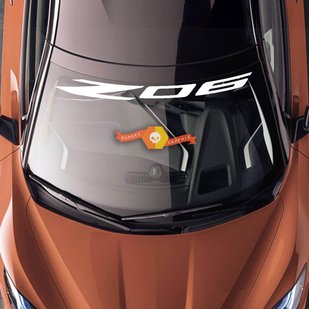 Voorruit Chevrolet Chevy C8 Corvette Z06 vinyl sticker
