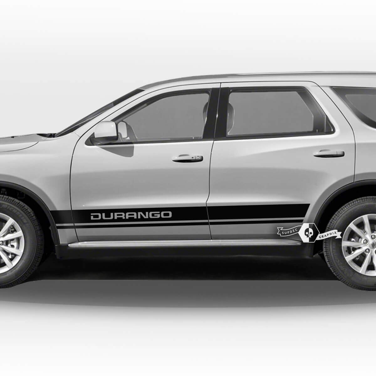 Paar Dodge Durango zijdeuren Rocker Panel Trim Stripes Decal Vinyl Stickers
