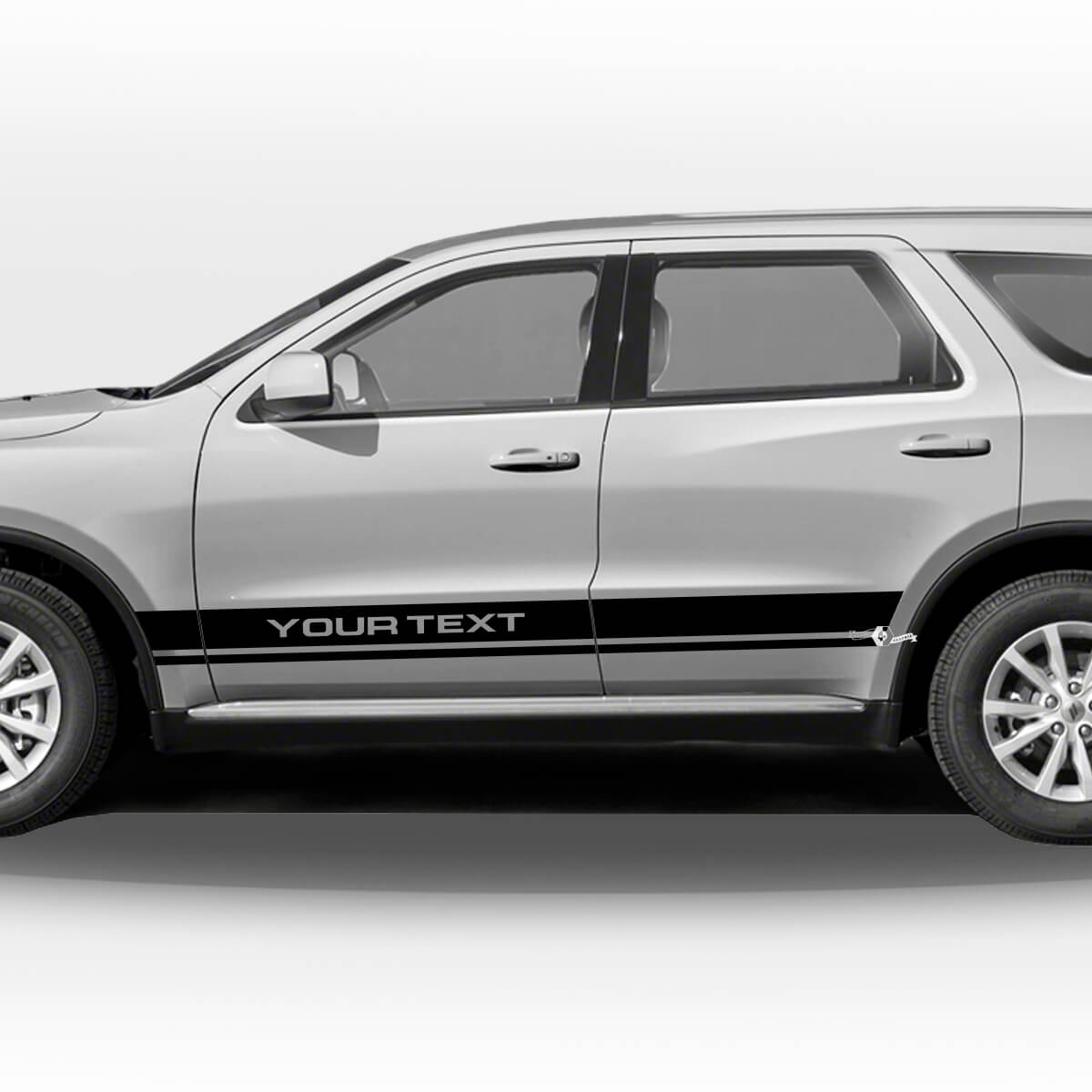 Set met dubbele rechte zijstrepen van vinylstickers voor Dodge Durango
